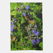 Paarse Bloem en Bumble Bee Theedoek (Verticaal)