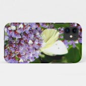 Paarse Bloem en Vlinder Case-Mate iPhone Case (Achterkant (horizontaal))