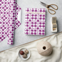 Paarse Bloem Geometrisch Patroon met Herhaling