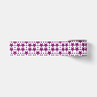 Paarse Bloem Geometrisch Patroon met Herhaling Lint