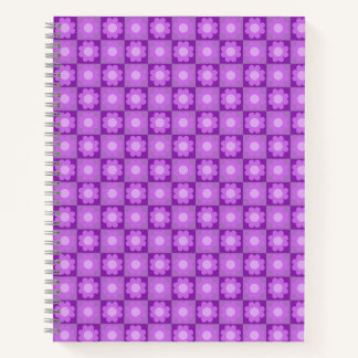 Paarse Bloem Geometrisch Patroon Notitieboek