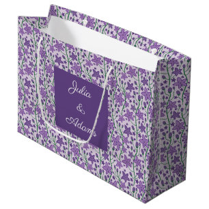 Paarse Bloem Geschenk Zak Groot Cadeauzakje