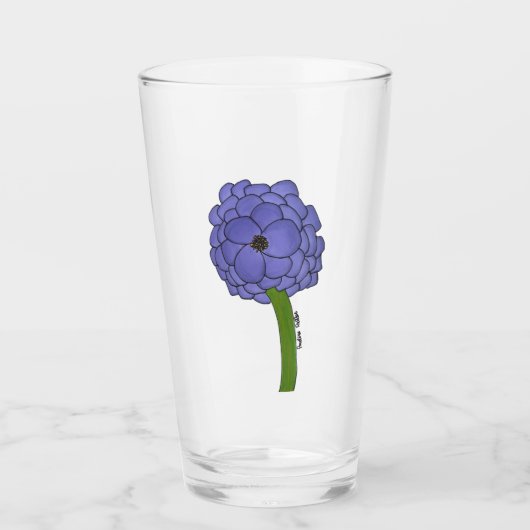 Paarse Bloem Glas (Voorkant)