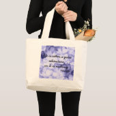 Paarse bloem Helen Keller citeert canvas tas. Grote Tote Bag (Voorkant (product))