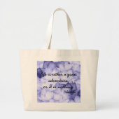 Paarse bloem Helen Keller citeert canvas tas. Grote Tote Bag (Voorkant)