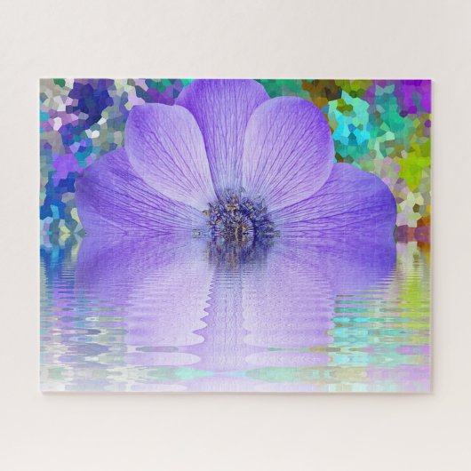 Paarse Bloem Legpuzzel (Horizontaal)