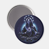 Paarse bloem Maagd Mary Magneet (Voorkant / Achterkant)
