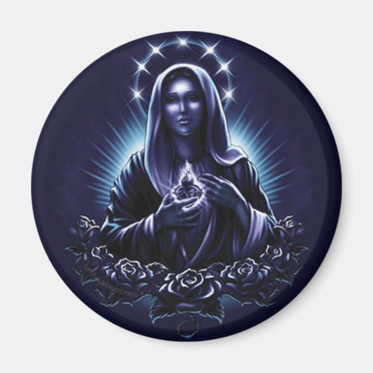 Paarse bloem Maagd Mary Magneet (Voorkant)