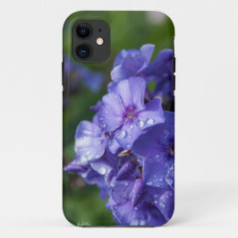 paarse bloem met de ochtenddauw iPhone 11 hoesje
