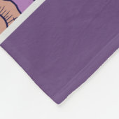 Paarse bloem met naam fleece deken (Hoek)