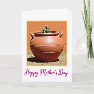 Paarse Bloem Moederdag Pot Kaart