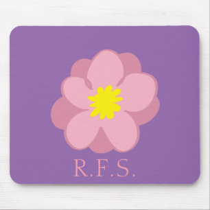 Paarse bloem monogrammed Initialen Muismat