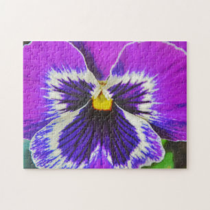 Paarse Bloem Pansy Tuin Kunst Puzzel