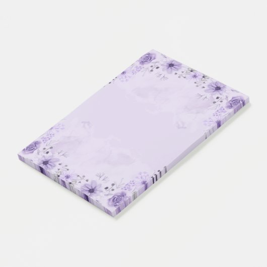 Paarse bloem post-it® notes (Schuin)