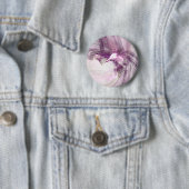 Paarse bloem ronde button 5,7 cm (In situ)