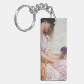 paarse bloem schilderij sleutelhanger (Voorkant Links)