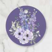 Paarse Bloem Script Bruidsdouche Bedankt Bedankjes Labels (Achterkant)