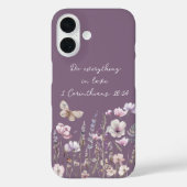 Paarse Bloem Vlinder Case-Mate iPhone Case (Achterkant)