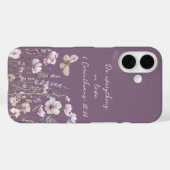 Paarse Bloem Vlinder Case-Mate iPhone Case (Achterkant (horizontaal))