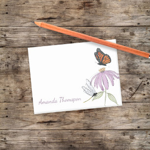 Paarse Bloem Vlinder en Libel Maatwerk Post-it® Notes