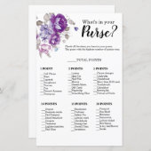 Paarse Bloem Wat Zit Er In Je Tas Bruiloftsspel (Voorkant / Achterkant)