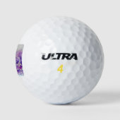 Paarse bloem Waterverf Golfballen (Logo)