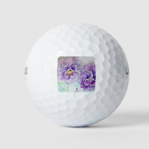 Paarse bloem Waterverf Golfballen