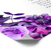 Paarse bloem zitplaatskaart print. Lila bruiloft Poster (Hoek)