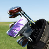 Paarse bloemblaadjes gepersonaliseerde putter Hoes Golfheadcover (Insitu)