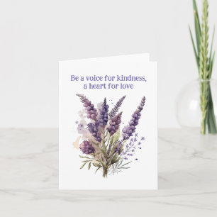 Paarse Bloemblaadjes van Liefde: Citaat Witte Bloe Kaart