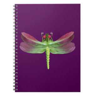 Paarse Bloemblad Botanische Libel Grafiek Notitieboek