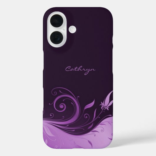 Paarse bloemdraai Case-Mate iPhone case (Achterkant)