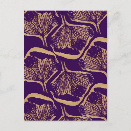 Paarse bloemdruk briefkaart (Voorkant)