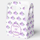 Paarse bloemen 21e verjaardag bedankdoosjes (Geopend)