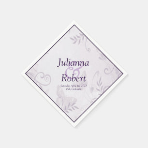 Paarse bloemen achtergrond servetten