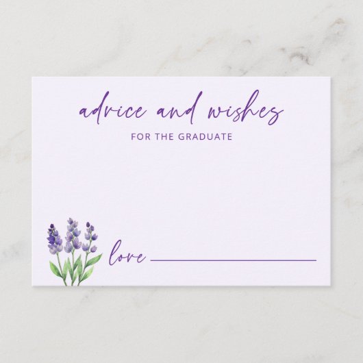 Paarse bloemen advies voor het Afstuderen Afstuder Informatiekaartje (Voorkant)
