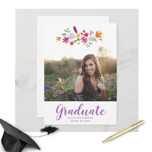 paarse bloemen Afstudeerder Fotogradatie Partij Kaart