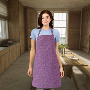 Paarse Bloemen All-Over Print Schort
