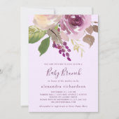 paarse bloemen | Baby Brunch Kaart (Voorkant)