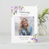 Paarse Bloemen Begrafenis Overlijdensvolgorde Programma (Staand voorkant)