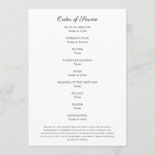 Paarse Bloemen Begrafenis Viering van het Leven Programma (Achterkant)