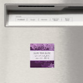 Paarse Bloemen Bewaar de datum Koelkast Magnet Magneet (Insitu (Vaatwasser))