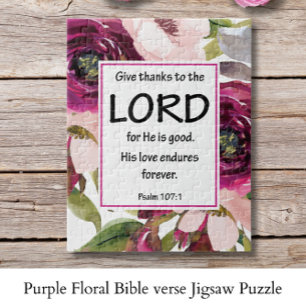 Paarse Bloemen Bijbelvers Legpuzzel