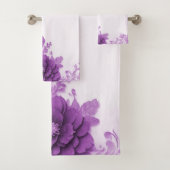 Paarse bloemen bloeien handdoek set (Insitu)