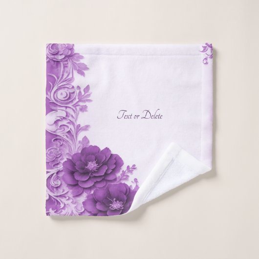 Paarse bloemen bloeien handdoek set (Wasdoekje)