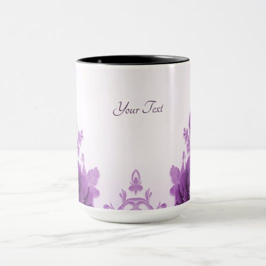 Paarse Bloemen Bloeien Mok (Midden)