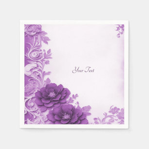 Paarse bloemen bloeien servetten