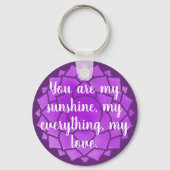 Paarse Bloemen Bloemen Chakra Design Reiki Yogo Sleutelhanger (Achterkant)