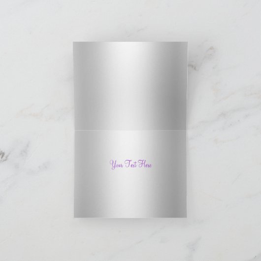 Paarse Bloemen & Boog Dank U Kaart (Binnen)