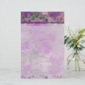 Paarse bloemen briefpapier (Staand voorkant)